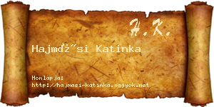 Hajmási Katinka névjegykártya